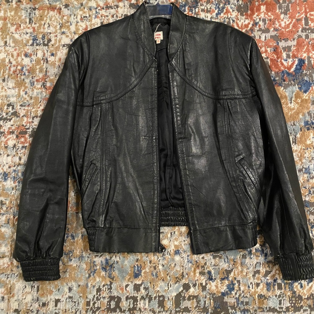 Men's 100% Black Leather Jacket